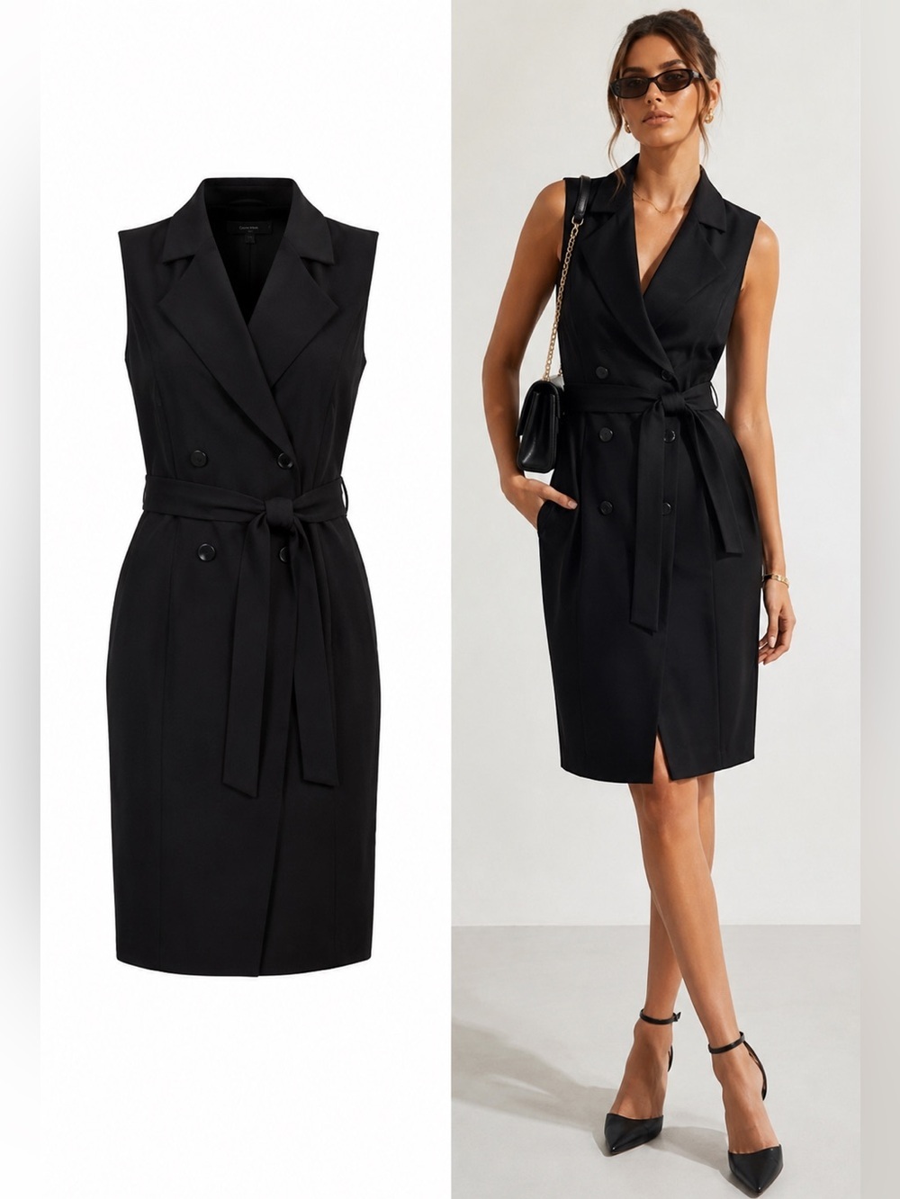 STATE Black Sleeveless Trench Dress / Vest (Size M) ✨